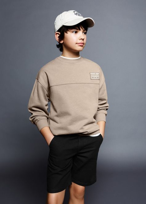 Message cotton sweatshirt - Girls | Mango Kids USA Boys Fall Fashion, Teen Boy Outfits, Under Eyes, Shirt Design Inspiration, Boy Models, Kids Clothes Boys, Boys Sweatshirts, Mango Kids