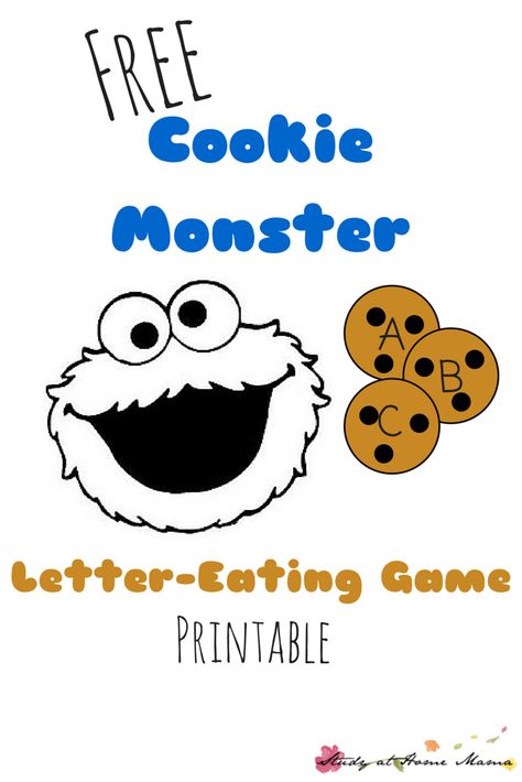 Free Cookie Monster Letter-Eating Game Printable: Hands-on alphabet learning with an easy tissue box toy Cookie Monster Printable, Cookie Monster Games, Printable Hands, Monster Printable, Sandpaper Letters, Feed The Monster, Study At Home, Monster Activities, Cookie Monster Party