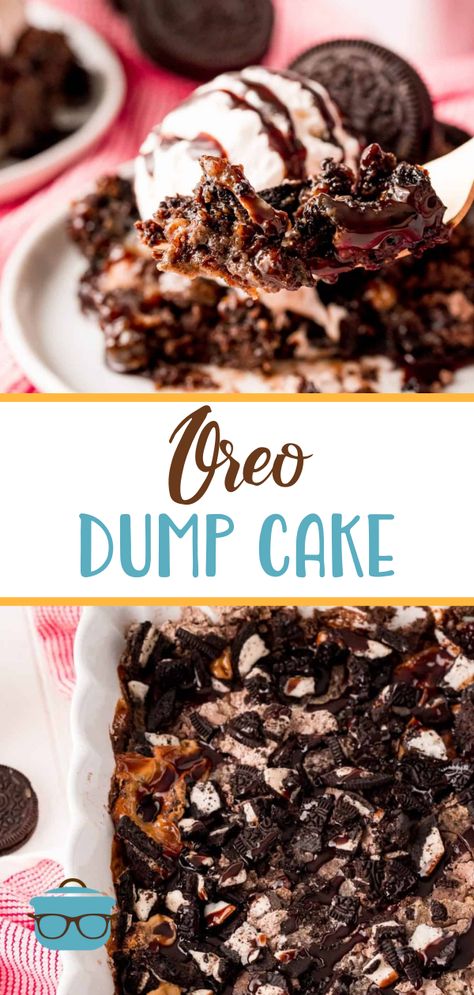 Oreo Cake Mix Dessert, Cookies And Cream Dump Cake, Chocolate Chip Cookie Dump Cake, Desserts With Boxed Cake, Box Cake Mix Dessert Recipes, Oreo Cake From Box Cake Mixes, Chocolate Cake Mix Dump Cake, Oreo Condensed Milk Dessert Recipes, Oreo Poke Cake Condensed Milk