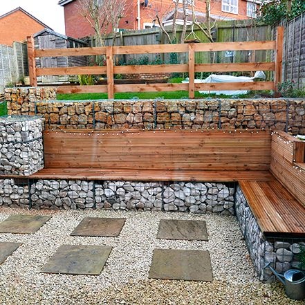 Gabion Wall Design, Gabion Retaining Wall, Backyard Retaining Walls, Gabion Fence, Garden Retaining Wall, Gabion Baskets, Sloped Backyard, Gabion Wall, Landscaping Retaining Walls