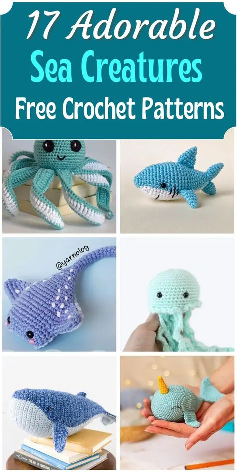 Almost all of the patterns are suitable for beginners and use typical amigurumi stitches such as magic ring, single crochet, and slip stitch to name a few. Creature Creation, Crochet Fish Patterns, Ring Crochet, Crochet Fish, Easy Crochet Animals, Quick Crochet Patterns, Easy Crochet Patterns Free, Crochet Animals Free Patterns, Crochet Design Pattern