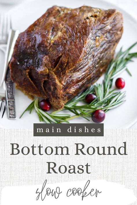 One of our most popular recipes, Slow Cooker Bottom Round Roast is prepared with mixed vegetables and beef broth, for a succulent, tender roast recipe! #bottomroundroasterecipes #bottomroundroast #slowcookerrecipes | spiritedandthensome.com Slow Cooker Round Roast, Bottom Round Roast Recipes, Bottom Round Roast, Mac And Cheese Recipe Soul Food, Crockpot Roast Recipes, Pot Roast Crock Pot Recipes, Slow Cooker Roast Beef, Beef Round, Slow Cooker Recipes Beef