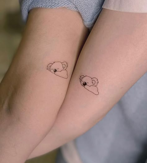 Panda And Koala Tattoo, Kuala Tattoo, Koala Tattoo Minimalist, Koala Tattoo Cute, Cute Koala Tattoo, Simple Koala Tattoo, Koala Tattoo Ideas, Tattoo Ideas Fish, Australia Tattoo Ideas