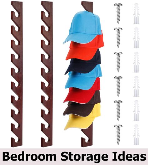 BBTO 3 Pack Wooden Hat Rack for Wall, Wall Mount Hat Racks for Baseball Caps, Vertical Hat Holder with 10 Hooks Hat Organizer Wood Hat Hanger for Door Closet Entry Room Bedroom Laundry Storage Display Wooden Hat Rack, Baseball Cap Display, Baseball Hat Storage, Wall Mounted Hat Rack, Cap Wall, Wood Hat, Entry Room, Hat Organizer, Hat Racks