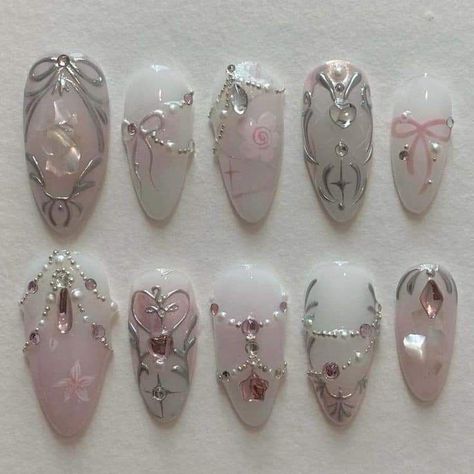 xiaohongshu nails, chinese trendy nails, korean trendy nails, long nails, nail inspo inspiration, nail tech, nail tutorial, cute nails, pretty nails, nail art, birthday nails, kpop nails, trendy nails, nail art, 3d nails Sketch Nail Art, Angel Core Nails, Laufey Inspired Nails, Nail Art Birthday, Nail Korean Style, Xiaohongshu Nails, Beginner Nails, Princess Nail Designs, Nails Chinese