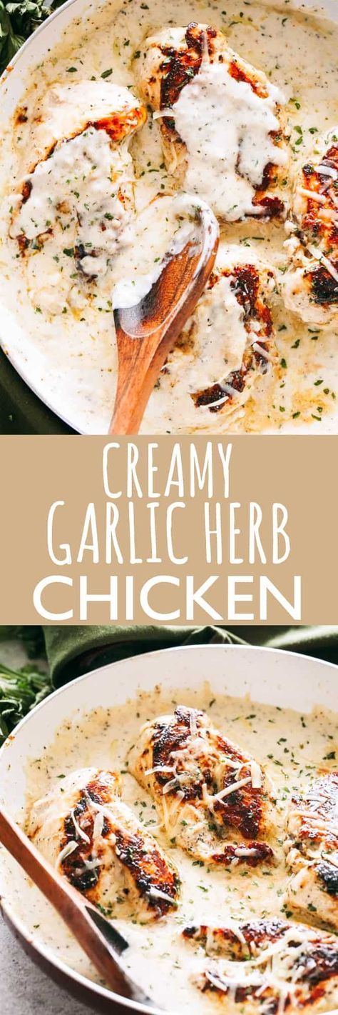 Chicken Recipes Creamy, Herb Chicken Breast, Chicken Breast Recipes Dinners, Herb Chicken Recipes, Pan Seared Chicken Breast, Garlic Herb Chicken, Seared Chicken Breast, Seared Chicken, Pan Seared Chicken