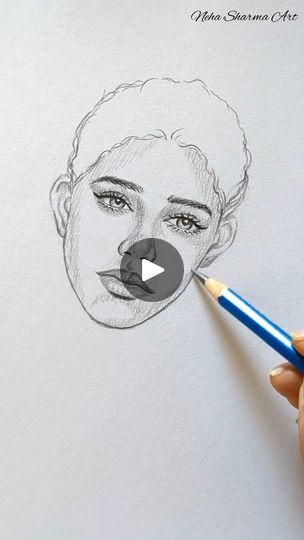 Self Portrait Pencil Drawing, Portrait Pencil, Draw Faces, 50k Views, Draw People, Neha Sharma, Draw Art, Drawing Tips, Pencil Drawing