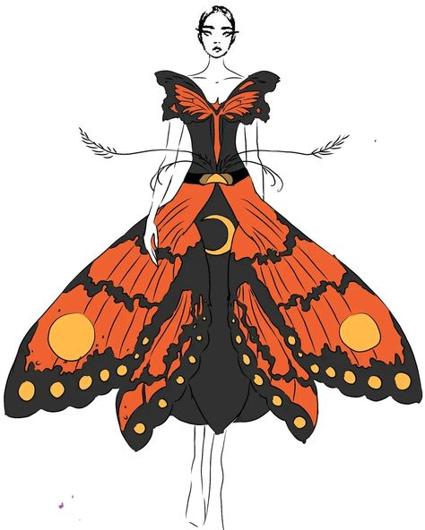 https://instagram.com/scho1aris?igshid=MzNlNGNkZWQ4Mg== Moth Dress, Moth Drawing, Moth Design, Moon Moth, Drawing Clothes, A Dress, Designs To Draw, Moth, Character Design