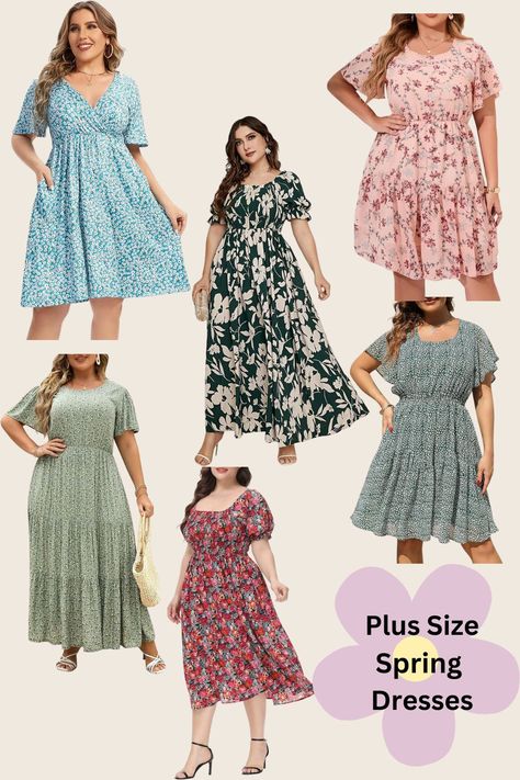 Plus size spring dresses are stylish and feminine garments designed to celebrate curves while embracing the vibrancy of the season. These dresses typically feature lightweight and breathable fabrics like cotton, linen, or chiffon, ensuring comfort and ease of movement during warmer weather. Available in a variety of styles, such as fit-and-flare, maxi, or wrap dresses, they cater to diverse tastes and body types.  #amazonassociate Plus Size Spring Dresses, Plus Size Spring, Wrap Dresses, Spring Dresses, Cotton Linen, Body Types, Fit And Flare, Breathable Fabric, Wrap Dress