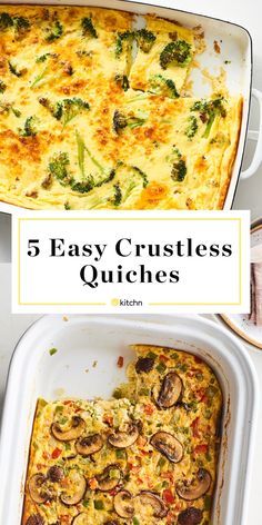 5 Easy Crustless Quiche Recipes | Kitchn Easy Crustless Quiche Recipes, Easy Crustless Quiche, Recipes To Feed A Crowd, Quiche Recipes Crustless, Keto Quiche, Zucchini Quiche, Breakfast Quiche Recipes, Quiche Recipes Easy, Diner Recept