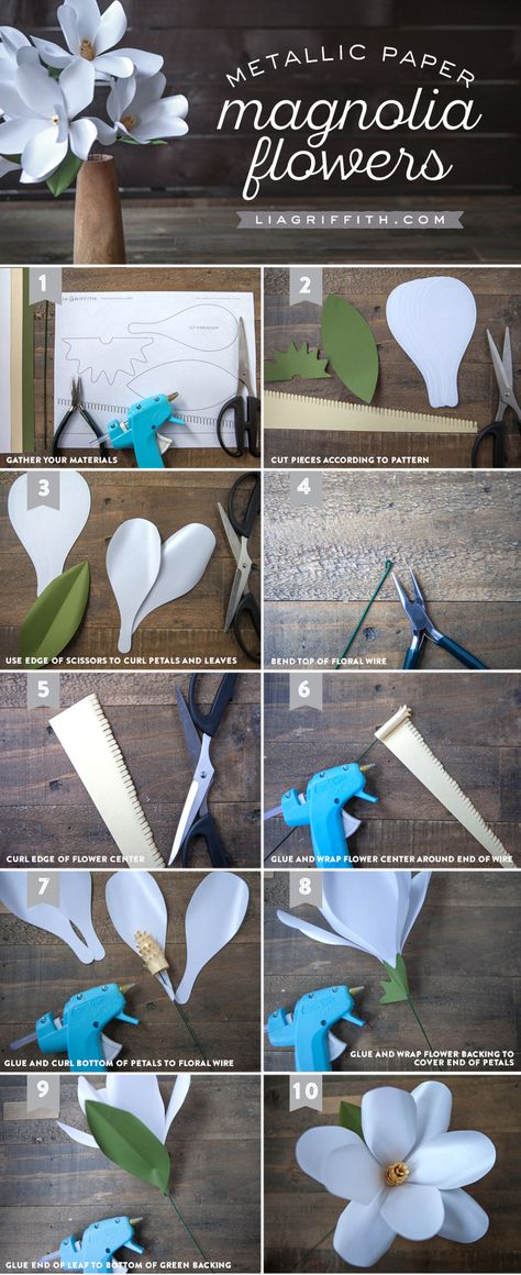 Paper Magnolia, Making Paper Flowers, Diy Fleur, Make Paper Flowers, Paper Flower Crafts, Diy Papier, Crepe Paper Flowers, Paper Flowers Craft, Making Paper