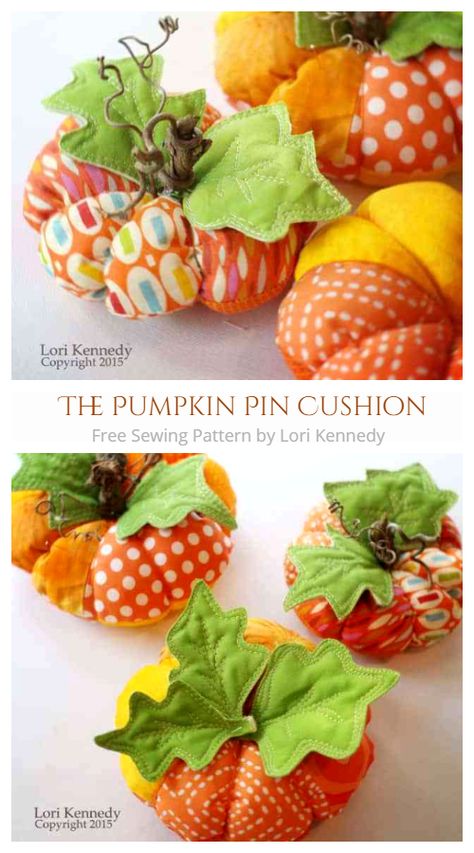 DIY Fabric Pumpkin Free Sewing Patterns | Fabric Art DIY Pumpkin Pin Cushion, Cushion Tutorial, Pumpkin Pin, Pin Cushions Patterns, Sewing Pillows, Fabric Pumpkins, Pumpkin Crafts, Sewing Rooms, Pumpkin Pattern