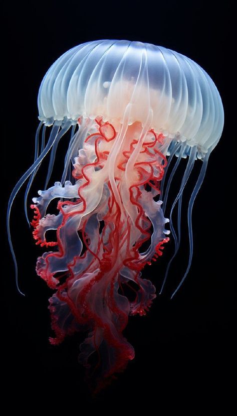 Red Jellyfish, Ocean Life Photography, Fish Photography, Jellyfish Pictures, Jellyfish Wallpaper, Aquarium Glass, Jellyfish Illustration, Jellyfish Photography, Sea Creatures Art