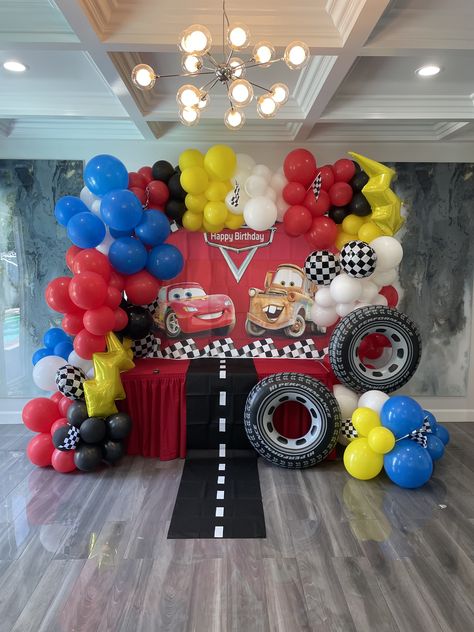 Lightening McQueen Party, 
Cars, Kids Party, Dessert Table Cars Birthday Balloon Garland, Cars Birthday Dessert Table, Cars Theme Balloon Garland, Cars Birthday Party Backdrop, Pixar Cars Balloon Garland, Cars Birthday Balloons, Cars Theme Birthday Party Centerpieces, Disney Cars Dessert Table, Cars Theme Decorations