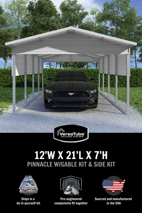 DIY Carport kits. Ships to you fast. Sourced and manufactured in USA. Browse thousands of Carport kits in all variations on our website. Diy Carport, Diy Backyard Fence, Carport Kits, Garage To Living Space, Single Wide Mobile Homes, Garage Addition, Pool House Plans, Backyard Buildings, Carport Designs