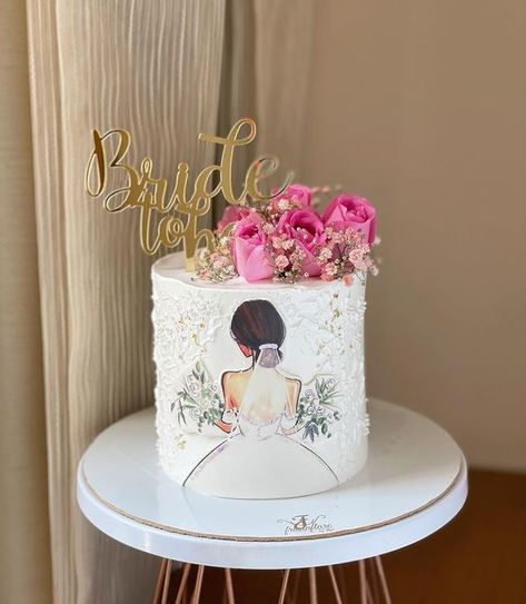 Bride To Be Cake Ideas Bridal Showers, Bride To Be Cake Design, Bridal Shower Cake Designs, Simple Bride To Be Cake, Bride To Be Cakes Ideas, Crazy Cat Lady Cake, Engagement Cake Ideas, Bridal Shower Cake Ideas, Bride To Be Cake