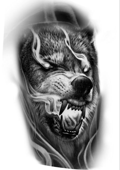 Fenrir Tattoo, Wolf Sleeve, Wolf Tattoos Men, Gorilla Tattoo, Wolf Tattoo Sleeve, Bear Tattoos, Wolf Face, Tato Lengan, Wolf Tattoo Design