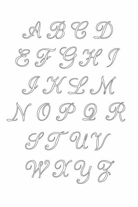 Free Printable Uppercase Calligraphy Letters Alphabet - Freebie Finding Mom Alphabet Images Free Printables, Free Stencils Printables Templates, Free Printable Letter Stencils, Alphabet Calligraphy, Letter Stencils Printables, Stencils Printables Templates, Stencil Lettering, Monogramm Alphabet, Alphabet Letter Templates