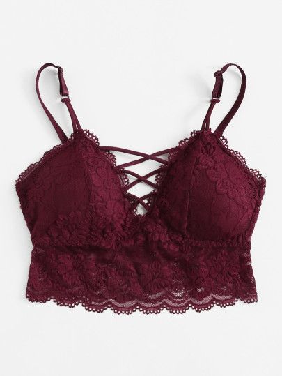 Shop Scalloped Trim Lace Bralette online. SheIn offers Scalloped Trim Lace Bralette & more to fit your fashionable needs. Lace Bralette Outfit, Red Bralette, Cotton Bra, Bralette Outfit, Body Suit Outfits, Satin Lingerie, Cute Lingerie, Scalloped Trim, Lingerie Outfits