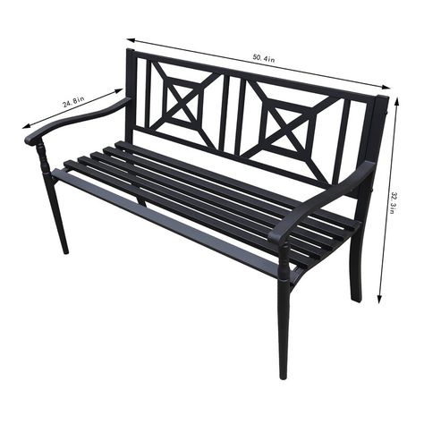 Small Patio Design, Metal Garden Benches, Porch Chairs, Steel Bench, Iron Bench, Patio Bench, Bed Bench, Patio And Garden, Enjoy Nature