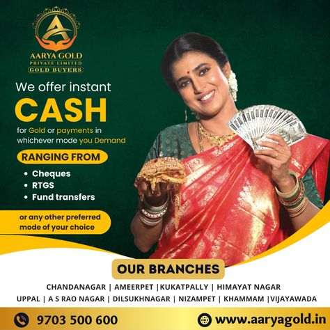 "We offer instant cash for gold or payments in whichever mode you demand, ranging from • cheques, • fund transfers, • RTGS, or any other preferred mode of your choice. visit us on: www.aaryagold.in or call us: at 9703500600 #Aaryagold #gold #jwellery #trending #viral #blogging #nature #cashforgold #jewelry #gold #money #silve #cashmoney #loans #needmoney #aaryagold #goldbuyer #goldbuyersnearme #cash #instantcash Gold Money, Instant Cash, Need Money, Money Cash, Jewelry Gold, Loans, Blogging, Money, Gold