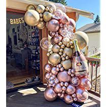 Check this out! Rose Gold Balloon Arch, Gold Balloon Arch, 21st Birthday Balloons, Wedding Anniversary Party Decorations, Champagne Balloons, Bridal Shower Champagne, Balloon Arch Kit, Bridal Shower Balloons, Celebration Balloons