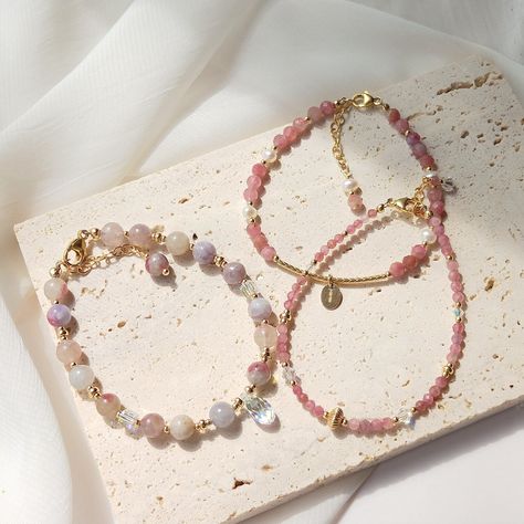 Pink Tourmaline 14K Gold Filled Bracelet Crystal Pearl Bracelet, Natural Beads Bracelet, Beaded Stone Bracelets, Pink Bead Bracelet, Stone Bead Bracelets, Pink Beaded Bracelets, Tourmaline Bracelet, Natural Stone Beads, Garnet Bracelet