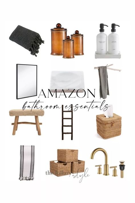 Amazon Bathroom Essentials. Prepare for the holidays with these Amazon new bathroom essentials. Containers. Soap dispensers Bathroom Soap Dispenser Ideas, Amazon Bathroom Decor, Wellness Bathroom, Minimal Bathroom Design, Guest Bathroom Essentials, Amazon Kitchen Decor, Southern Charm Decor, Bathroom Dispensers, Neutral Bathroom Decor