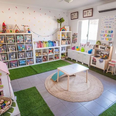 Mommy Experts Share 50 Playroom Storage Ideas That Will Turn Your Child's Messy Play Space Into An Organized and Safe Play Haven For Kids. Small Playrooms Too. Small Playroom, Kids Bedroom Organization, Baby Playroom, Basement Playroom, Girls Playroom, Toddler Playroom, Kids Playroom Decor, Kids' Playroom, Playroom Storage