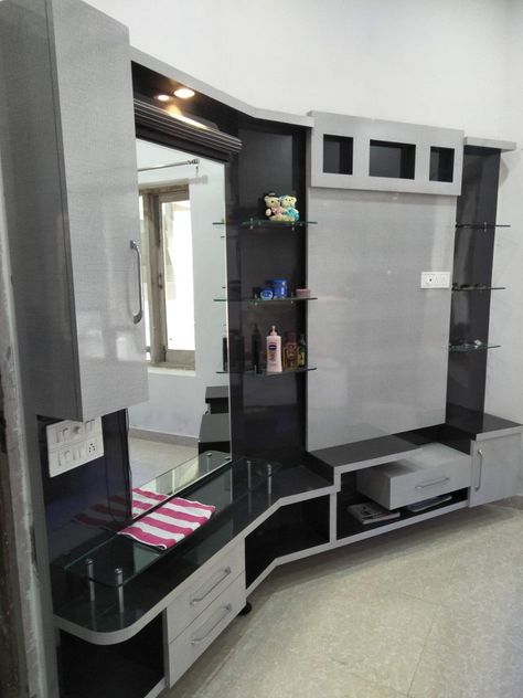 Led panels  with dressing  Karan jangid  desgin  more desgin visit my Pinterest profile Led Panel With Dressing Table, Lcd Panel With Dressing Table, Tv Panel With Dressing Table, Tv Unite, Lcd Unit Design, Tv Cupboard Design, Custom Bedroom Furniture, Tv Showcase, Lcd Panel Design