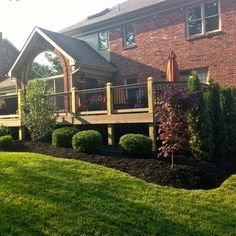 landscaping around patio ideas | ... Around Deck on Pinterest | Deck Landscaping, Landscaping Around Patio Landscaping Around Patio, Landscaping Around Deck, Deck Landscaping, Landscaping Around House, Evergreen Bush, Easy Landscaping, Backyard Landscape, Design Rules, Traditional Landscape