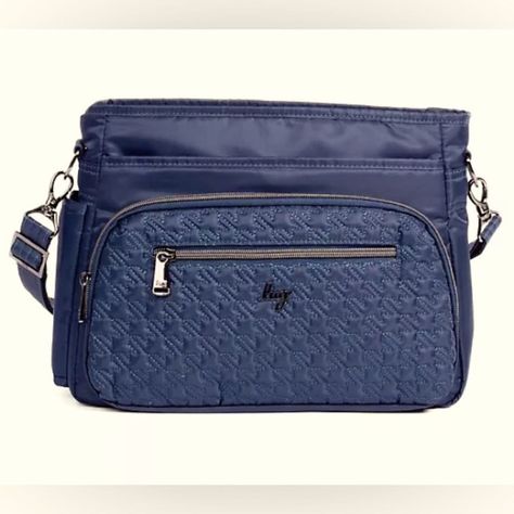 Lug Shimmy SE Crossbody Bag Navy Blue Adjustable Strap Multi Pockets Quilted Versatile Crossbody Purse: Featuring a water bottle pocket, removable crossbody strap, and a spacious interior with pockets, this crossbody bags for women keep essentials orderly and organized RFID Protection: this cross body purse features a front zipper pocket equipped with RFID protection designed to keep your cards safe and secure while on the go A Pocket for Everything: This women's crossbody purse offers exception Lug Bags, Cross Body Purse, Cross Body Bag, Crossbody Purse, Crossbody Strap, Body Bag, Purses Crossbody, Front Zipper, Cross Body