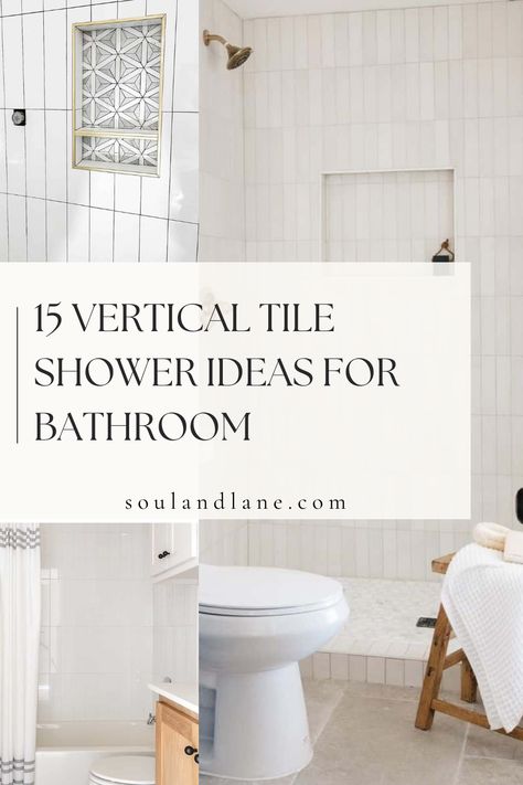 Elevate your shower experience with these vertical tile ideas that bring a modern and sophisticated touch to your bathroom. From sleek subway tiles to bold patterns, explore creative ways to reimagine your shower space. These ideas promise to add a stylish and contemporary flair to your bathroom retreat. Vertical Tile Shower Ideas, Subway Tile Shower Designs, Vertical Shower Tile, Modern Shower Tile, Master Shower Tile, Vertical Tile, White Subway Tile Shower, White Subway Tile Bathroom, Black Tile Bathrooms