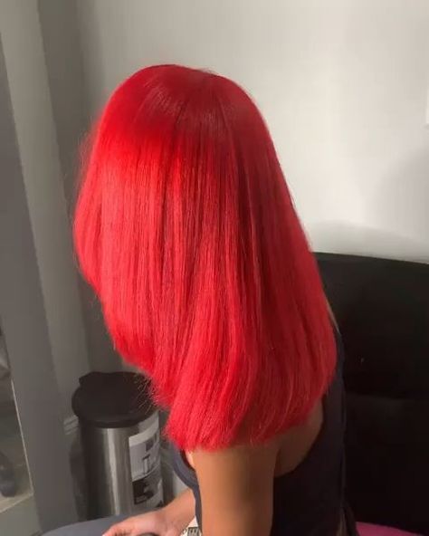 Neon Red Hair, Natural Braided Hairstyles, Dip Dye Hair, Red Hair Inspo, Peach Hair, Neon Hair, Bright Red Hair, Dyed Hair Inspiration, Dyed Natural Hair