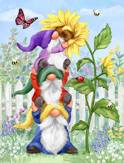 Gnome Wallpaper, Gnome Paint, Gnome Pictures, Gems Art, Diy Gnomes, Diamond Painting Kits, Gnomes Crafts, Crystal Crafts, Art Kits