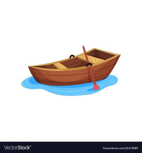 Wooden fishing boat on a white Royalty Free Vector Image Boat Vector Illustration, Boats Drawing, Boat Images, Fishing In Canada, Boat Cartoon, Baby Food Jar Crafts, Boat Vector, Fish Background, Boat Illustration