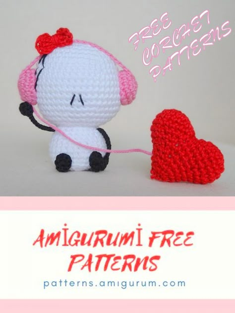 Crochet Valentines Ideas For Kids, Valentine Amigurumi Free Pattern, Crochet Valentine Patterns, Listen To Your Heart, Crochet Heart Pattern, Valentines Patterns, Valentines Crochet, Pink Yarn, Valentines For Boys