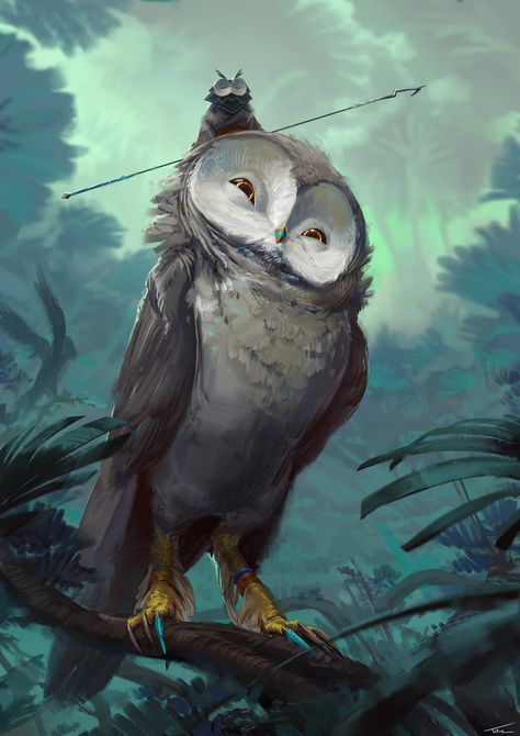 ArtStation - The Hoch Owls, Thomas Chamberlain - Keen Wallpaper Tumblr, Arte Obscura, Art Et Illustration, Owl Art, Arte Animal, Arte Fantasy, Art And Illustration, 판타지 아트, Fantasy Illustration