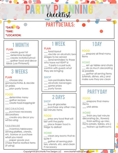 Don't miss a beat at your next party! Use the free printable Party Planning Checklist to ensure you throw the best party ever! Organisation, Party Planning Checklist Organizing, Party Planning Checklist Printable, Party Planner Checklist, Party Planning List, Event Planning Board, Birthday Party Checklist, Party Planning Business, Planning List