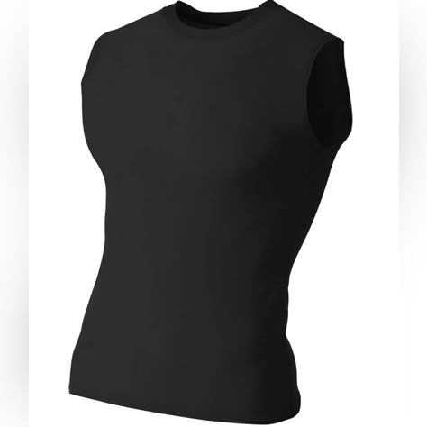 Polyester Compression Sleeveless Tees Black Compression Shirt Women, Compression Shirts Women, Sleeveless Shirt Outfit, Black Compression Shirt, Masc Clothes, Sleeveless Compression Shirt, No Sleeve Shirt, Compression Shirt Men, Black Sleeveless Shirt