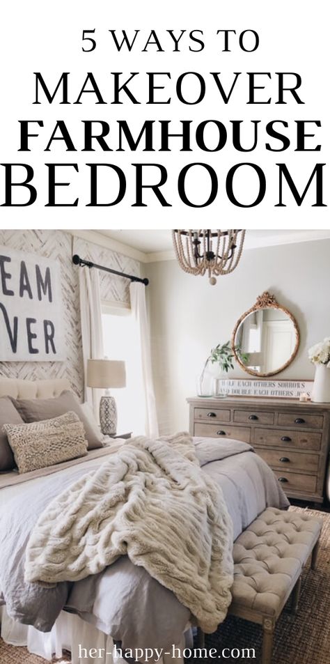 Farmhouse Chic Bedroom, Rustic Farmhouse Bedroom, Modern Farmhouse Bedroom, Bedroom Updates, Bedroom Bedding, Farmhouse Master, Bedroom Decor Cozy, Farmhouse Bedroom Decor, Boho Room