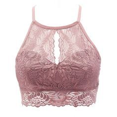 Charlotte Russe Pale Mauve High-Cut Lace Halter Bralette by Charlotte... ($15) ❤ liked on Polyvore featuring intimates, bras, tops, pale mauve, lace halter top, lace bralette bra, sexy lace bra, lace longline bra and sexy halter tops Lace Halter Top, Lacy Lingerie, Lace Halter Bralette, Halter Bralette, Trendy Swimwear, Pretty Lingerie, By Charlotte, Luxury Lingerie, Lingerie Collection