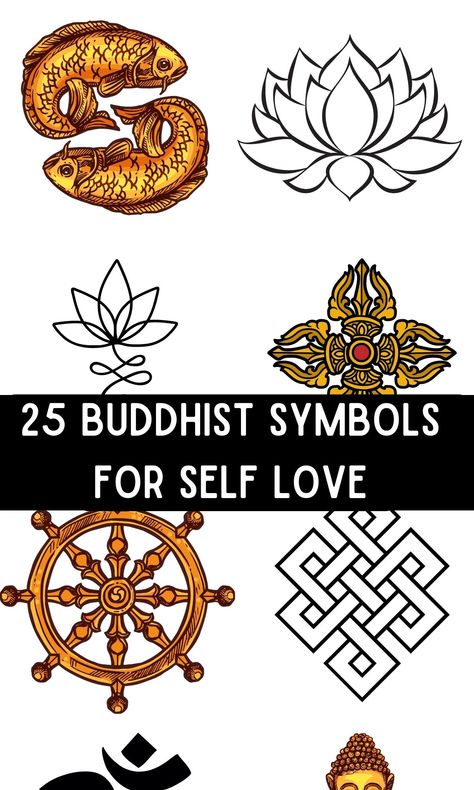 25 Spiritual Buddhist Symbols For Self Love - On Your Journey Buddhist Quote Tattoo, Spiritual Art Tattoo Ideas, Buddhist Tattoo Design, Buddhist Tattoos For Women, Buddhism Symbols And Meanings, Bhuddist Symbols, Buddhist Symbols Tattoos, Wabi Sabi Tattoo Symbol, Buddism Tattoo Symbols