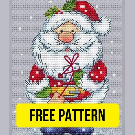 Christmas Cross Stitch Patterns Free, Holiday Cross Stitch Patterns, Santa Cross Stitch, Holiday Cross Stitch, Xmas Cross Stitch, Cross Stitch Christmas, Winter Cross Stitch, Cross Stitch Christmas Ornaments, Cross Stitch Needles