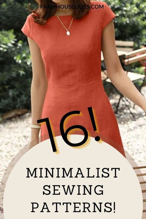 Minimalist Sewing Patterns for Women. Here are 16 beautiful and simple sewing patterns for women. Make these beautiful minimalist woman's clothes for a perfect curated closet. Create your very own capsule wardrobe! Minimalist Sewing, Sewing Patterns Women, Linen Dress Pattern, Sewing Patterns For Women, Dress Sewing Patterns Free, Sewing Patterns Free Women, Easy Dress Sewing Patterns, Haine Diy, Sewing Clothes Women