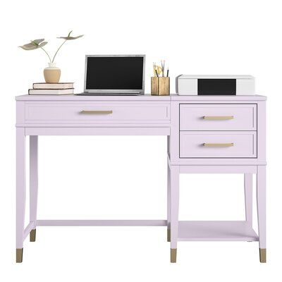 Purple Home Office, Glam Desk, Lift Desk, Purple Desk, Bedroom Purple, Girl Desk, Colorful Desk, Writing Desk With Drawers, Painted Desk