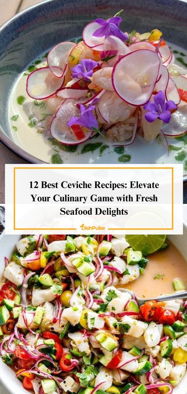 Elevate your culinary game with fresh seafood delights with the 12 Best Ceviche Recipes! From tangy marinades to vibrant ingredients, enjoy the refreshing flavors of ceviche. 🐟🍋 


#Ceviche #FreshSeafood #LatinAmericanCuisine #RefreshingDishes #DishPulse 𝗟𝗼𝘃𝗲 𝘁𝗵𝗶𝘀? 𝗚𝗶𝘃𝗲 𝗶𝘁 𝗮 𝗵𝗲𝗮𝗿𝘁! Ceviche Salad Recipe, Ceviche Mahi Mahi, Octopus Ceviche, Red Snapper Ceviche, Tilapia Ceviche Recipe, White Fish Ceviche, Sea Bass Ceviche, Lobster Ceviche, Coconut Ceviche