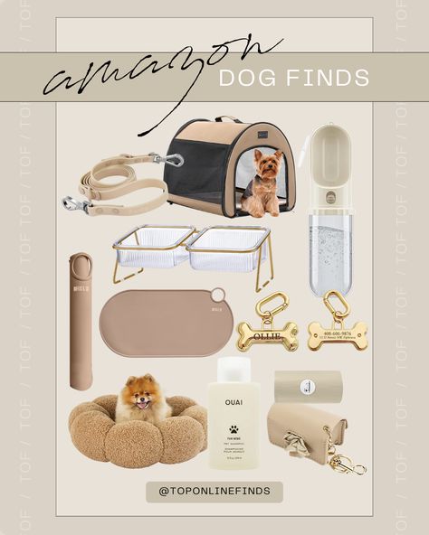 Pet Must Haves Amazon, Small Dog Necessities, Neutral Pet Aesthetic, Car Dog Accessories, Aesthetic Dog Stuff Amazon, Organizing Dog Supplies, Cute Small Dog Accessories, Female Puppy Accessories, Cozy Amazon Finds