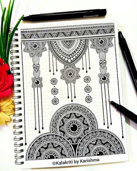 Karishma Srivastava, Kalakriti Karishma, Sharpie Doodles, Doddle Art, Easy Mandala Drawing, Mandala Art Therapy, Zen Doodle Art, Doodle Art Drawing, Mandala Design Pattern