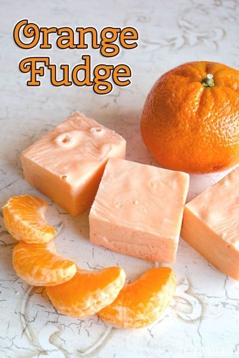 Orange Fudge Recipes, Easter Fudge, Orange Fudge, Homemade Fudge Recipes, Microwave Fudge, Coconut Dessert, Orange Food Coloring, Fudge Recipes Easy, Brownie Desserts